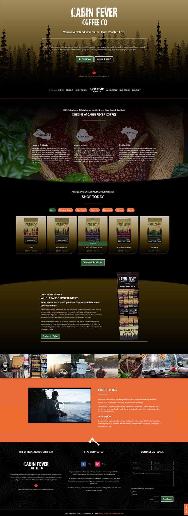 Cabin Fever Coffee Co. - Pentone Portfolio Website