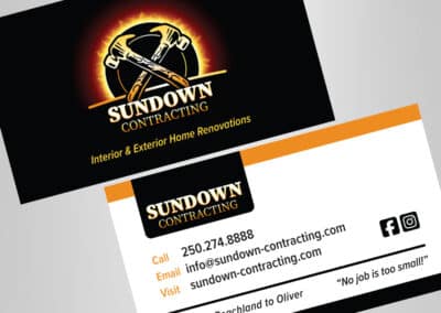 Sundown Contracting Logo and Business Card